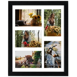DUENPY 11x14 Collage Picture Frame, 4x6 Collage Picture Frame, Displays Five 4x6 inch Photos, or 11x14 (Without Mat) Wall Decor Wall Hanging or Tabletop, Black.