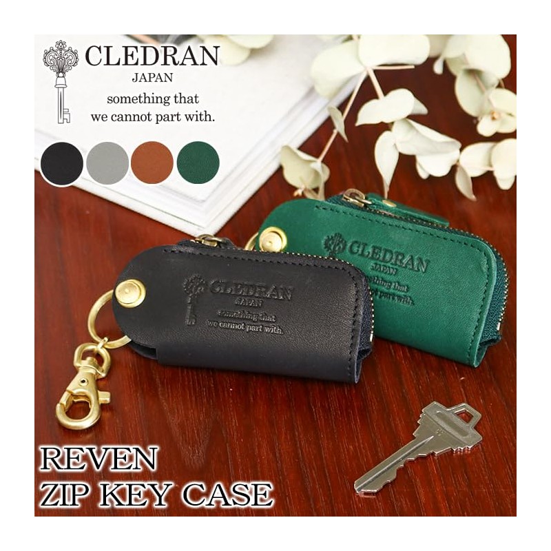 Credran CR-CL3324 Women's Key Case, Genuine Leather, Black