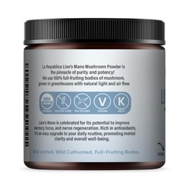 Lion's Mane Mushroom Powder (120 Servings), USDA Organic, No Mycelium or Fillers, Fair Trade, Vegan, USA Made