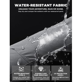 Wespornow Men's-Hiking-Pants Lightweight Water Resistant Quick Dry Outdoor Pants for Fishing Travel Camping (Light Grey, 34W x 30L)