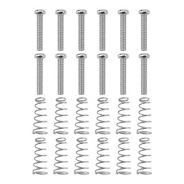 Create idea 12 Stück Gitarrensattel-Einstellschrauben Und -federn aus Chrom Gitarrenstegschrauben 3mm x 18mm für Gitarrensteg Gitarren-Tremolo Gitarrenstegteile Silber
