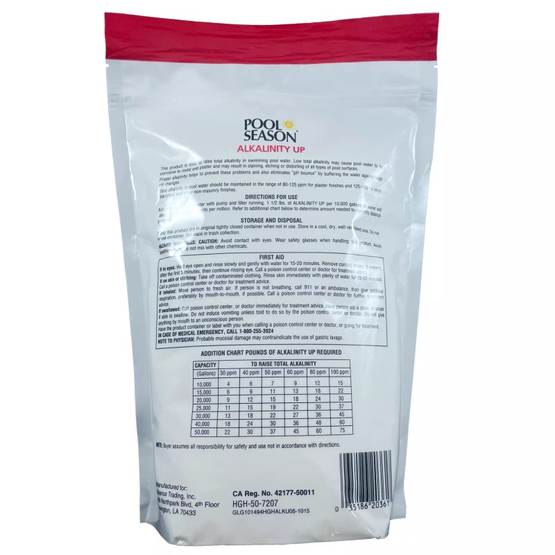 Pool Season Alkalinity Up - 5 lb pouch Alkalinity Increaser