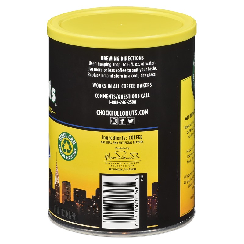 Chock Full o’Nuts French Vanilla Flavored Ground Coffee (10.2 Oz.