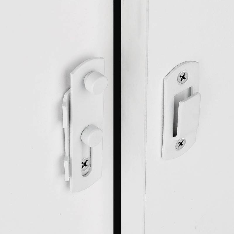2 Packs Barn Door Latches，Matte White Stainless Steel barn gate