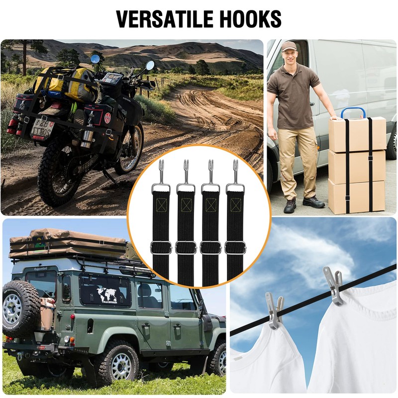Bungee Cords Heavy Duty Outdoor, Long Adjustable Bungee Cords with