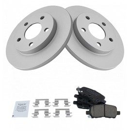 TRQ Rear Ceramic Disc Brake Pads & G-Coated Rotors Kit for Buick Chevy Pontiac