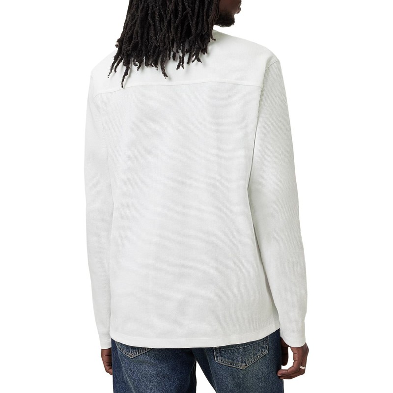 AllSaints Men's Ellis Ls Crew, Chalk White