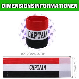 Hosifiy 6Pcs Football Captain Armband, Nylon Elastic Black Red Football ArmBands Adjustable Football Arm Bands C Arm Band for Youth Adult Sports Training