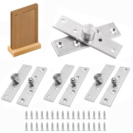 OHYER 4 Sets Concealed Stainless Steel Swivel Hinges Screw-On Hinge Foldable Screw-On Hinge 360 Degree Hinge Pivot Hinge Positive Pivot Point with Screws Cabinet Fittings