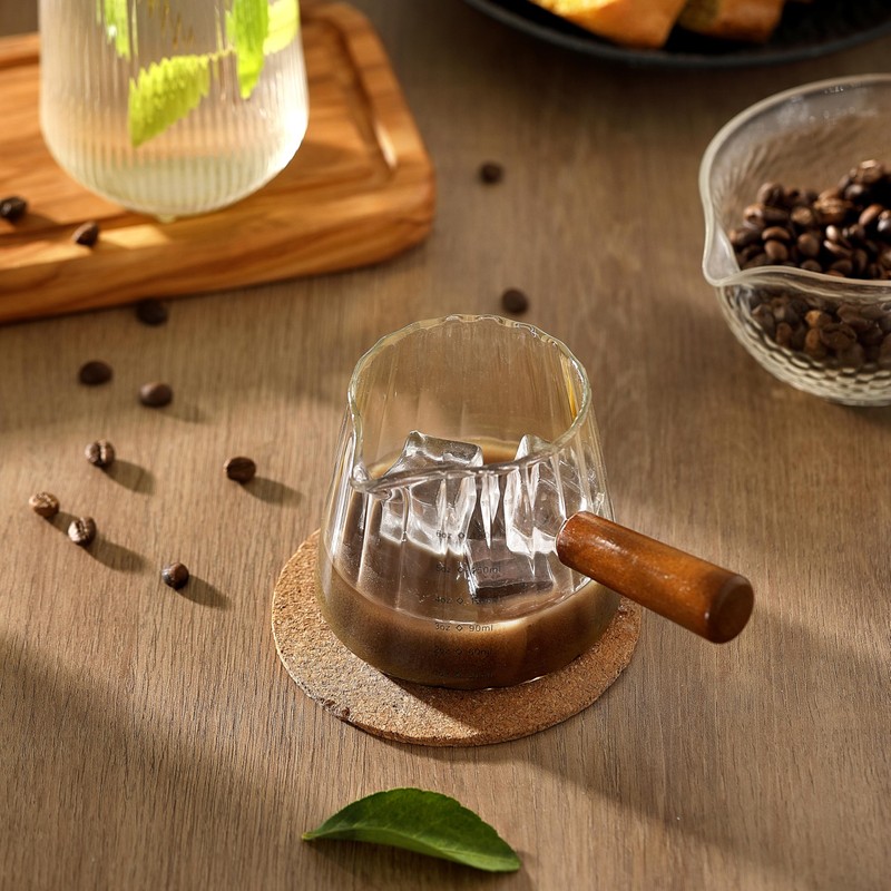 6OZ Espresso Cups Glass, JJOO Espresso Shot Cup With V-Shaped