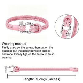 Toplstud Bracelets for Girls - Christmas Bracelet Gifts for Daughter Granddaughter Niece - Pink Braided Rope Bracelet - Xmas Jewellery Gift for Teenage Girls (16cm)