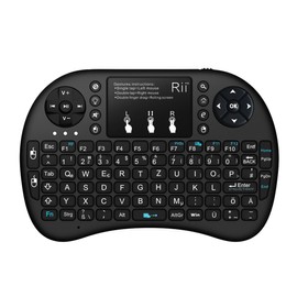 Rii Mini i8+ Wireless (QWERTZ) - Mini Beleuchtete Tastatur mit Multi-Touch Maus-Pad für Smart TV, Mini PC, HTPC, Computer und Konsolenspiele