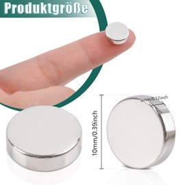 FPMYB 120 Stück Mini Magnete Stark 10x3mm, Neodym Magnete Extra Stark Magnete Klein Rund Kleine Magneten Mini Magnete für Magnettafel, Kühlschrank, Whiteboard, Fotos, Pinnwand, Büro