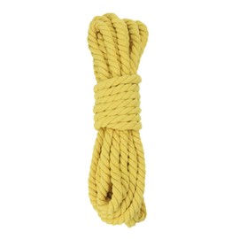 Rebower 0.5 Inch 25 Feet Macrame Cord, Cotton Cord Rope String 3 Strands Twisted Braided Thick Macrame Cord [for Crafts Wall Plant Hangers] - Yellow