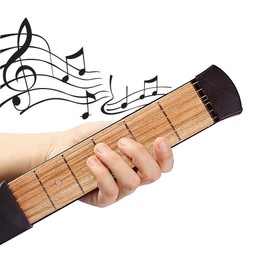 Guitar Practice, Pocket Guitar, 6 Fret, Convenient for Beginners, Anti-Interference, Finger Placement Exercise, Metronome Function, Guitar Practice Tool, Easy to Use, Case Included, For Beginners,