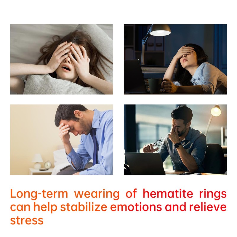 IENRGJ Hematite Rings, Calmi Ring Magnetic Finger Rings, Aura Ring
