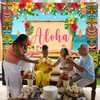 AIBIIN Hawaiian Luau Party Decorations Hawaiian Aloha Backdrop Summer Luau