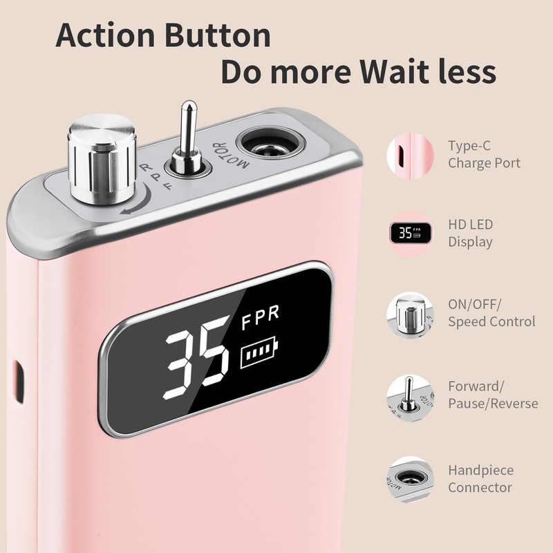 Enniewi Nail Cutter 35000RPM 028U4 Pink