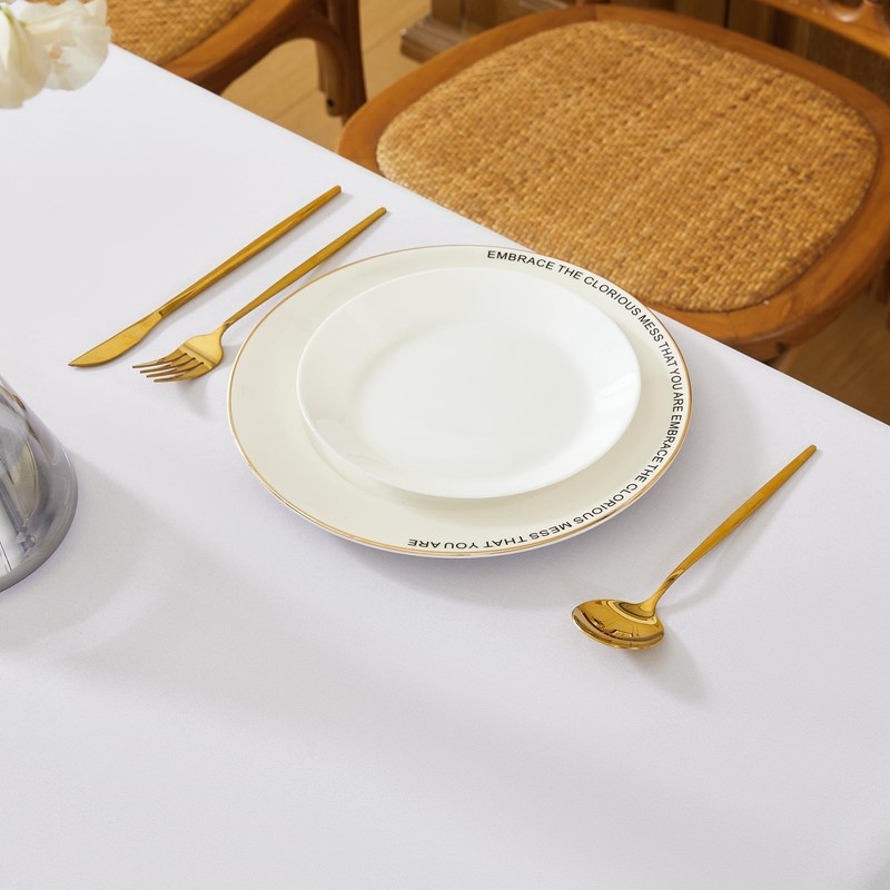 Fantastshop 2 Pack White Table Cloths Rectangular, Solid Rectangle Polyester