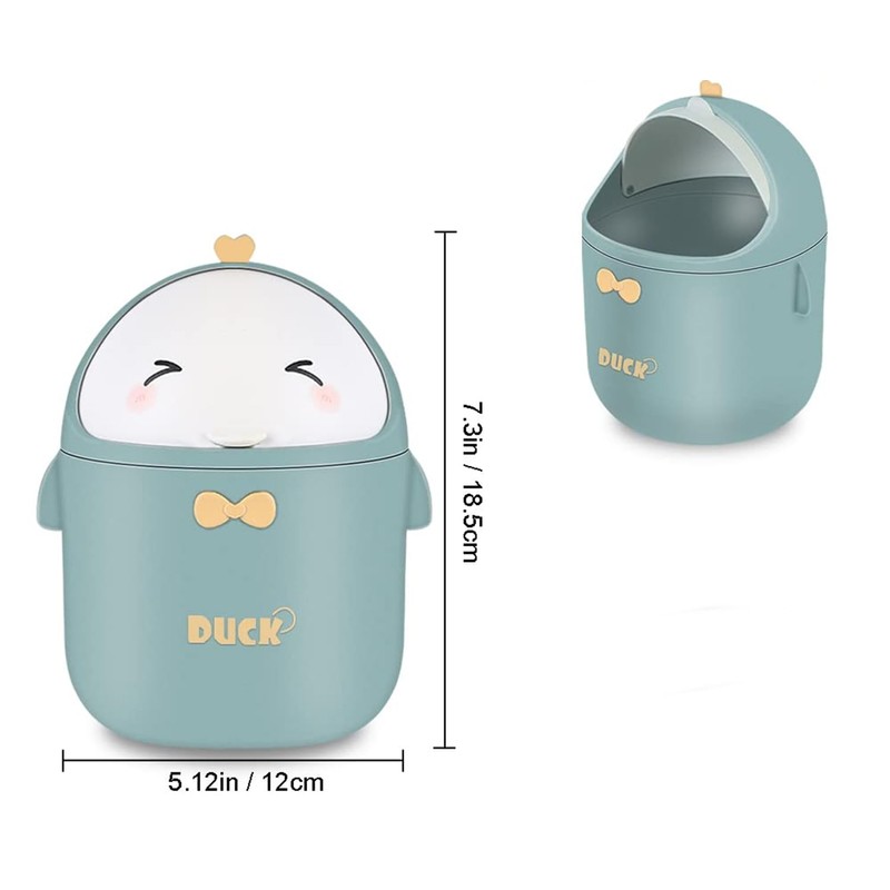 TOGHPUW Table Rubbish Bin with Lid, Office Cute, Cartoon Table