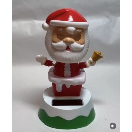 Unbranded New Solar Powered Dancing Toy Bobble Head Christmas Santa With Bell