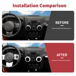 SQQP 18PCS Full Set Interior Trim Kit for Jeep Wrangler JK JKU 2011-2018 4 Door,Center Console Door Handle Side Outlet Cup Holder Gear Cover Trim (White)