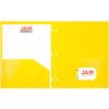 JAM PAPER Heavy Duty Plastic 3 Hole Punch Pocket Folders