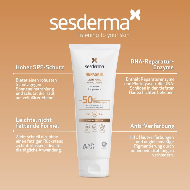 Fotoprotector Spf 50 Corporal Fluido Ligero 200 ml.