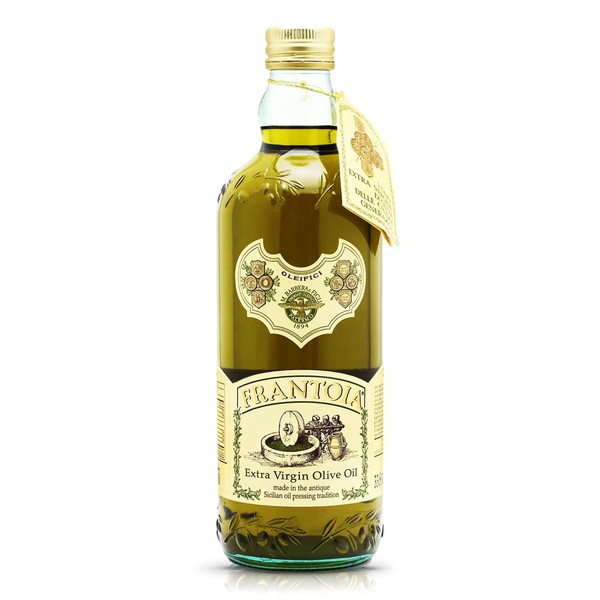 Frantoia Extra Virgin Olive Oil from Italy - Fruity, Unfiltered, Cold Extracted Authentic Sicilian Olive Oil - Fresh Harvest Imported Olive Oil From Italy (33.8 Fl Oz)
