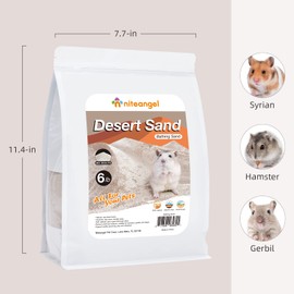 Niteangel Hamster Desert Bath Sand | No-Dust Bath or Potty Litter Sand for Hamster Chinchillas Gerbil Mice Degu or Other Small Pets