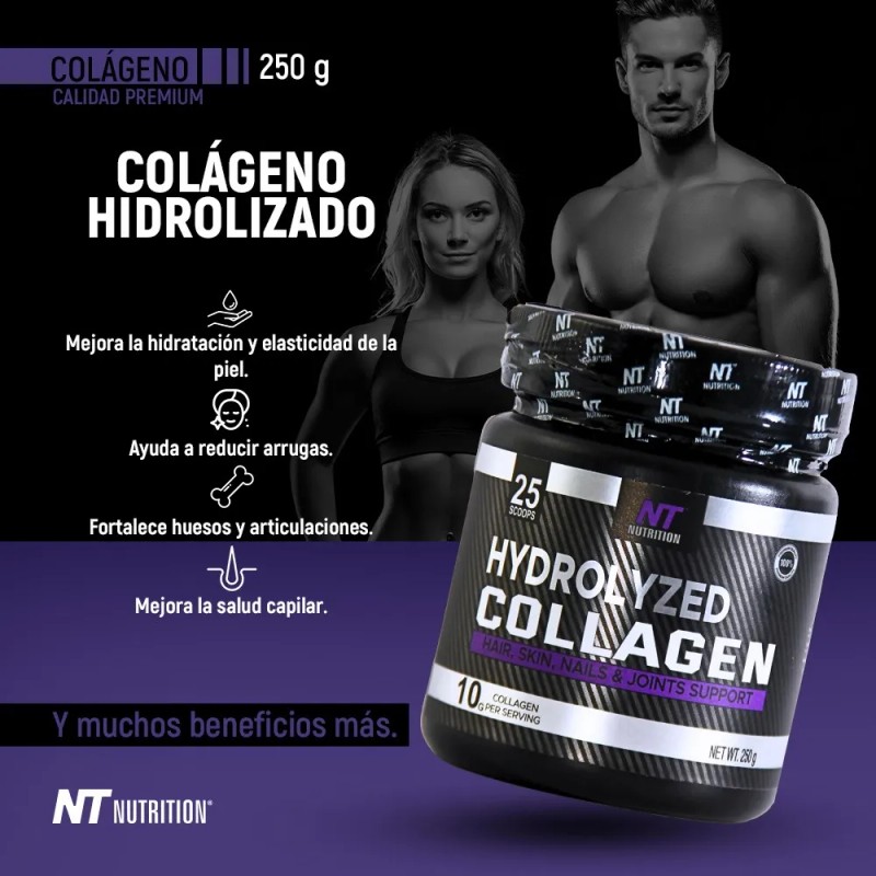 Colageno Hidrolizado Natural. Nt Nutrition. 25 Porciones. Sabor Natural