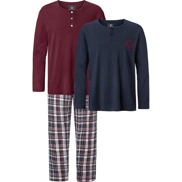 Jan Vanderstorm Men's 3-Piece Pyjamas Helimar (Pjama Set, Long), darkblue