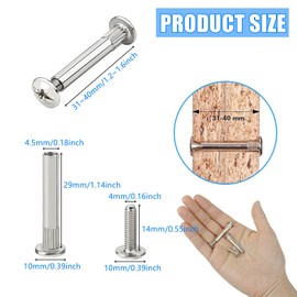 YankMooM 50 Set Cupboard Joining Bolts Screws,M4 Furniture Connecting Screws Bolts metal connecting screws bolts for Connecting Furniture Cupboard Cabinet (31-40mm)