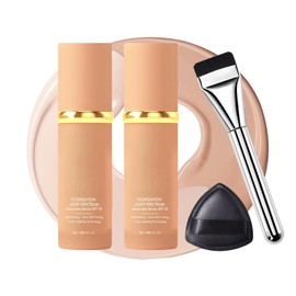 Foundation 4 In 1 Hydrating Cream，Full Coverage lightweight Concealer，Color Changing Foundation，Hydrating Longwearing & Waterproof Concealer, SPF 50+Makeup Base Nude Face(2PCS)