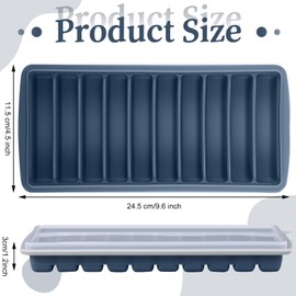 2 Pieces Breastmilk Storage Container Baby Food Milk Silicone Freezer Trays with Lid Breastmilk Freezer Tray Organizer Ice Trays Silicone Breastmilk Storage Bag Tray 10-1 oz Bars (Blue)