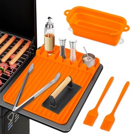 TIKNIK Griddle Tools Mat for Blackstone Griddle Accessories Set, Silicone Griddle Mat for Blackstone, Silicone Grill Mat for Spatula Mat Outdoor BBQ Grill, Grill Side Shelf Mat for Kitchen Counter