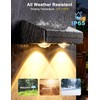 JOFIOS Fence Lights Solar Powered with Remote 12 Pack, Warm