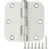 30 Pack Rounded Satin Door Hinges Brushed Nickel 3.5 Inch
