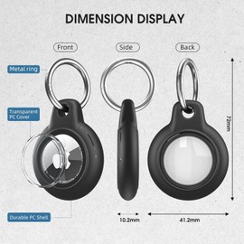 [PAIFIEVD] AirTag Case, Waterproof, Airtag Keychain, Made of PC, Full Protection, Air Tag Case, Easy to Carry, Scratch, Shockproof, Scratch-Resistant, Air Tag, Key Holder, Hang on Car Keys, Bags, Keys