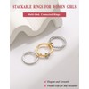 TOSGMY Gold Silver Rings for Women Non Tarnish 18K Gold