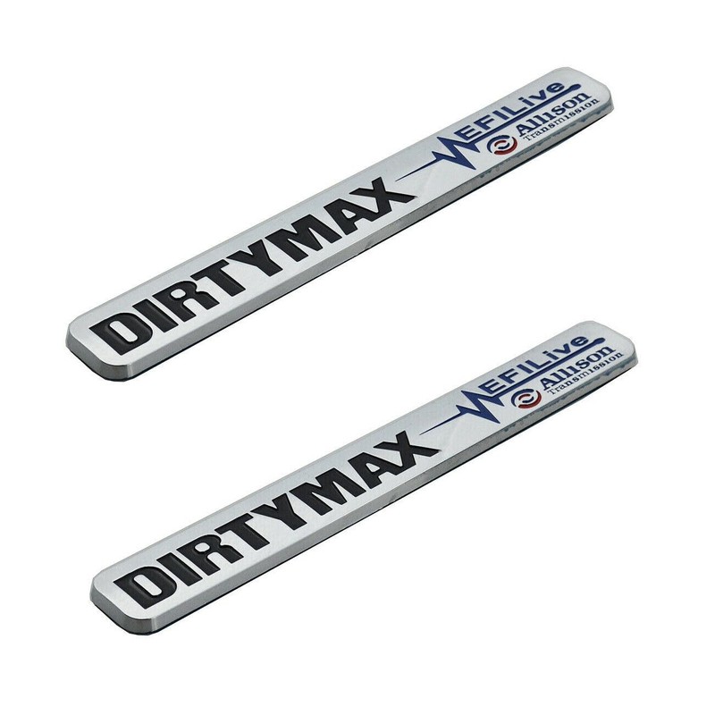 2X Dirtymax EFI Live Emblem 3D Duramax Logo Badge Logo