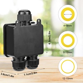 Pack of 4 Junction Box Waterproof 3-Way Junction Box Outdoor Waterproof Junction Box IP68 Electric Outdoor Distribution Box Earth Cable Terminal Box Connection Box for Diameter 4 mm - 15 mm Cable