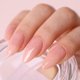 FANNEST Nude Sheer Pink Gel Nail Polish Set,Transparent Colors LED UV Gel Soak Off Nail Gel,Nude nail gel DIY Home Gift for Girls 15ml*2pcs.