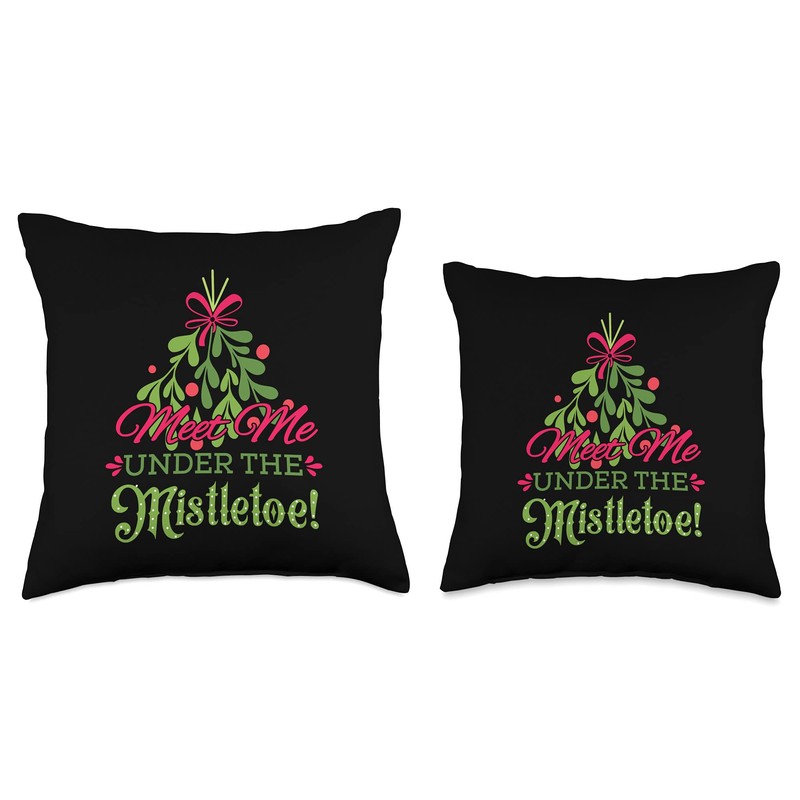 Meet Me Under the Mistletoe Throw Pillow