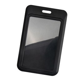 1 Pack Sliding ID Badge Holder with Clear Window Black ID Card Holder Protector Pouch for Office School ID Credit Cards Proximity Key Cards Driver’s Licenses and Passes