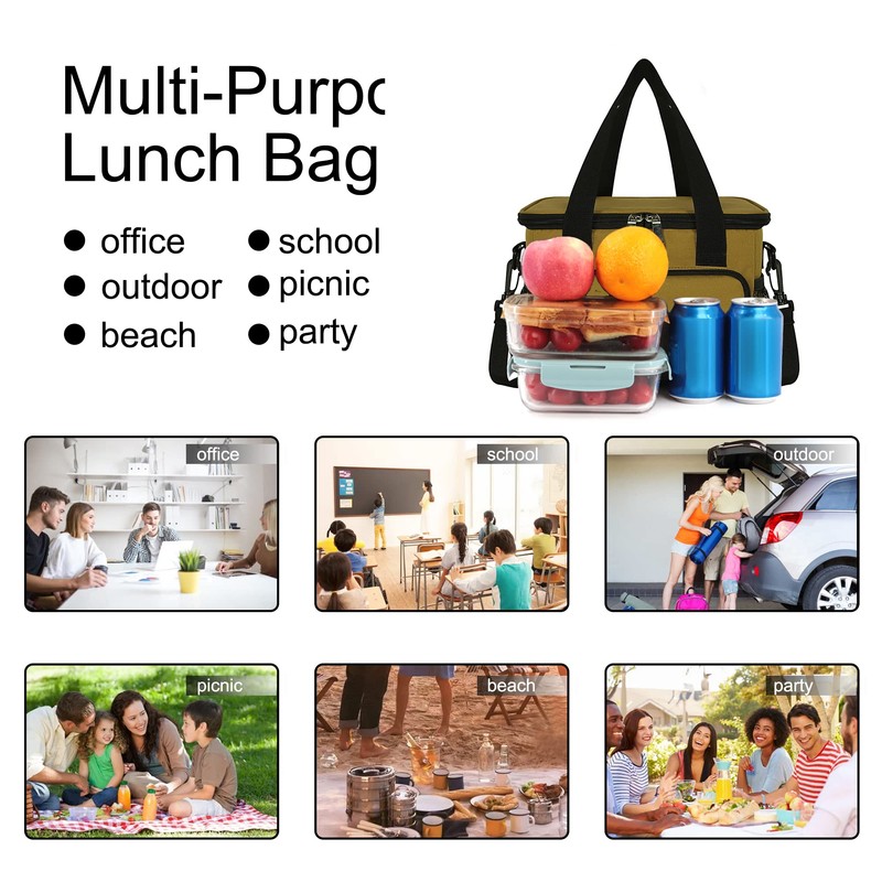 Femuar Lunch Bags for Women/Men, Insulated Bag Work Office School