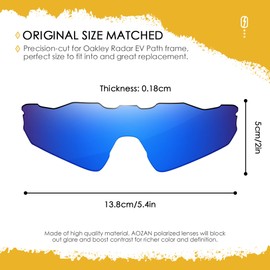 AOZAN ANSI Z87.1 Replacement Lenses Compatible with Oakley Radar EV Path OO9208 Sunglasses, Capri Blue Polarized