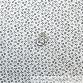 Signature BonEful FABRIC FQ Cotton Quilt Gray White Tone Polka Dot Calico Circle Kid Small