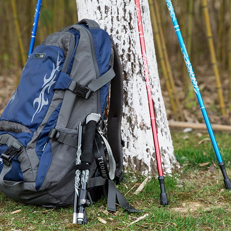 Hiking Walking Trekking Pole - Lightweight Aluminum Ergonomic EVA Handles,