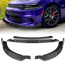 HYPERSPEED Front Bumper Spoiler Lip + Side Skirt Extension Rocker Panel Splitter Diffuser ABS Fit for 2015 2016 2017 2018 2-PU-895+2-PU-89652/653 2-PU-895+2-PU-89652/653